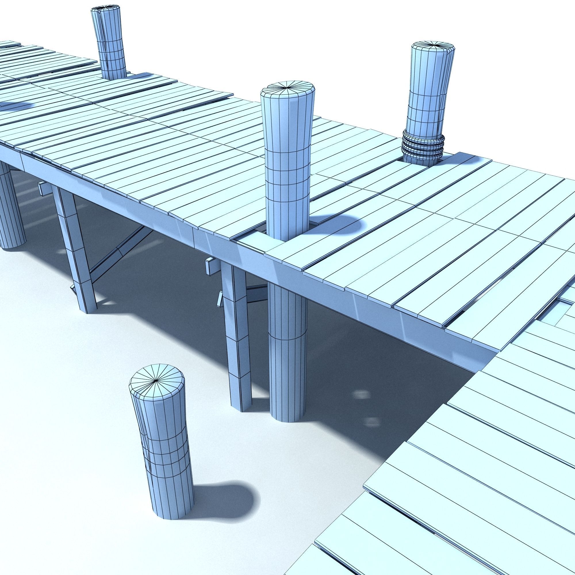 Old wooden Bridge Low Poly Low-poly 3D model_17
