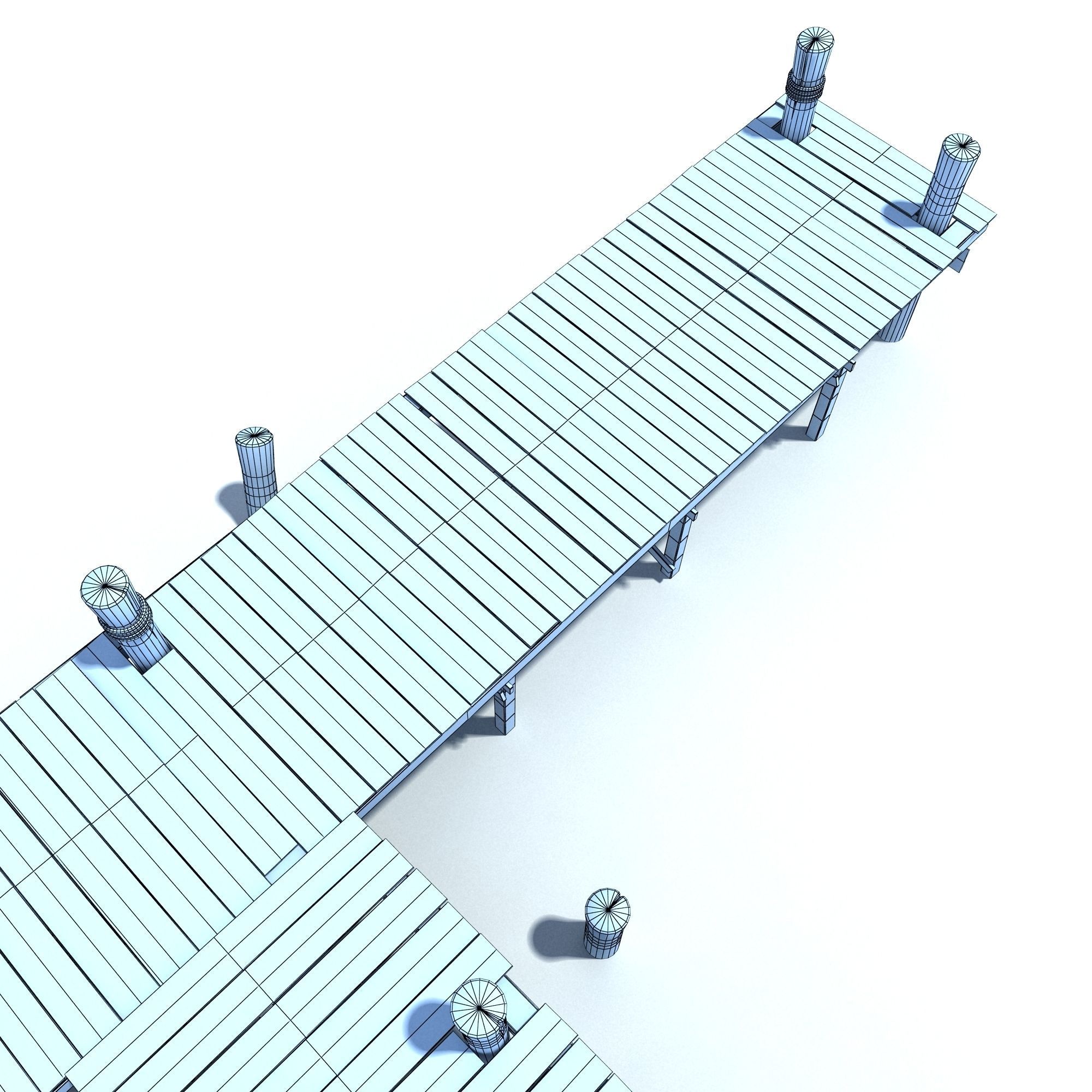 Old wooden Bridge Low Poly Low-poly 3D model_14