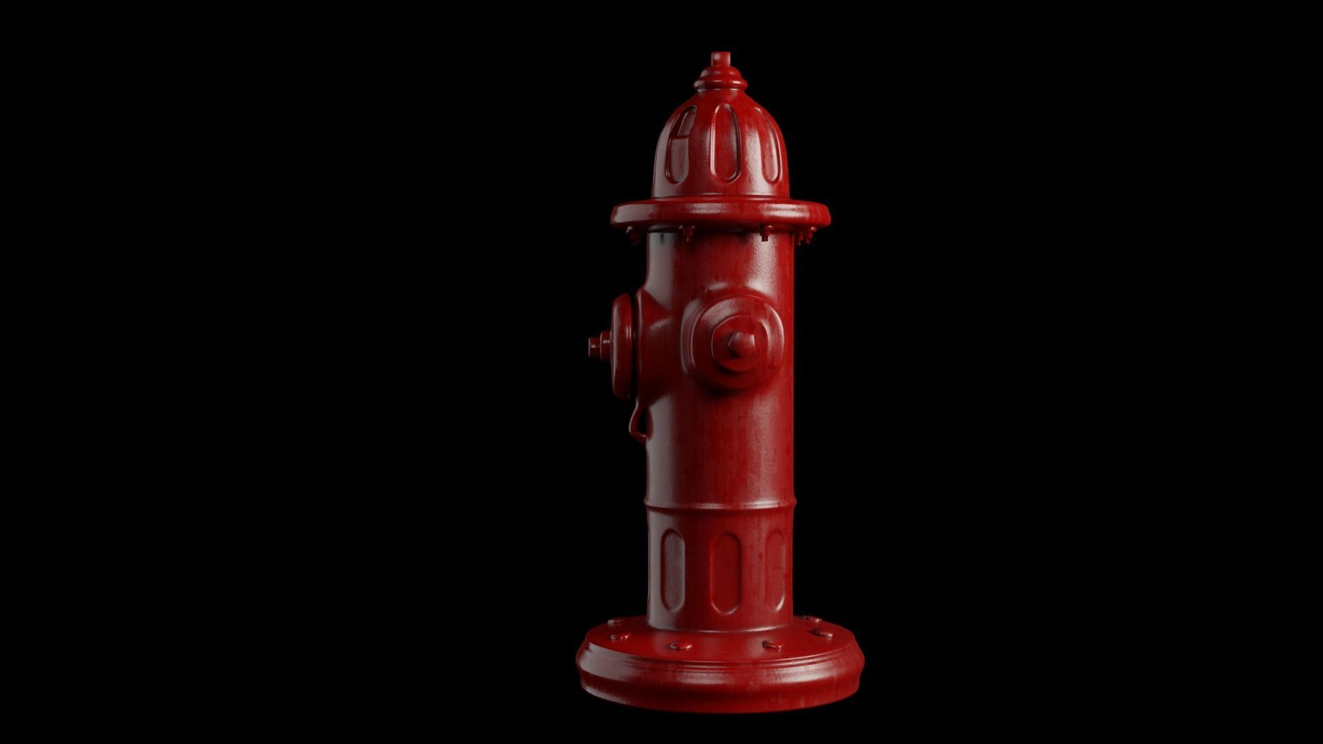 Fire Hydrant Low-poly 3D model_1