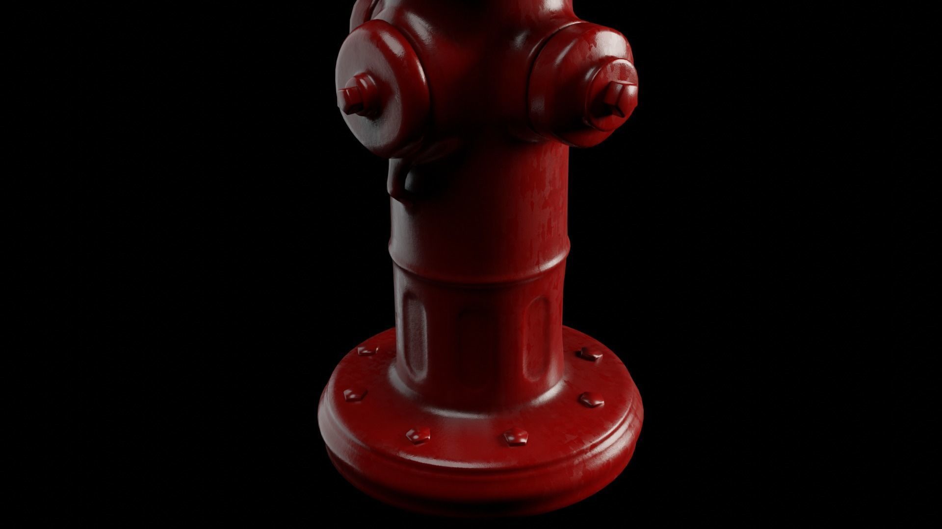 Fire Hydrant Low-poly 3D model_5