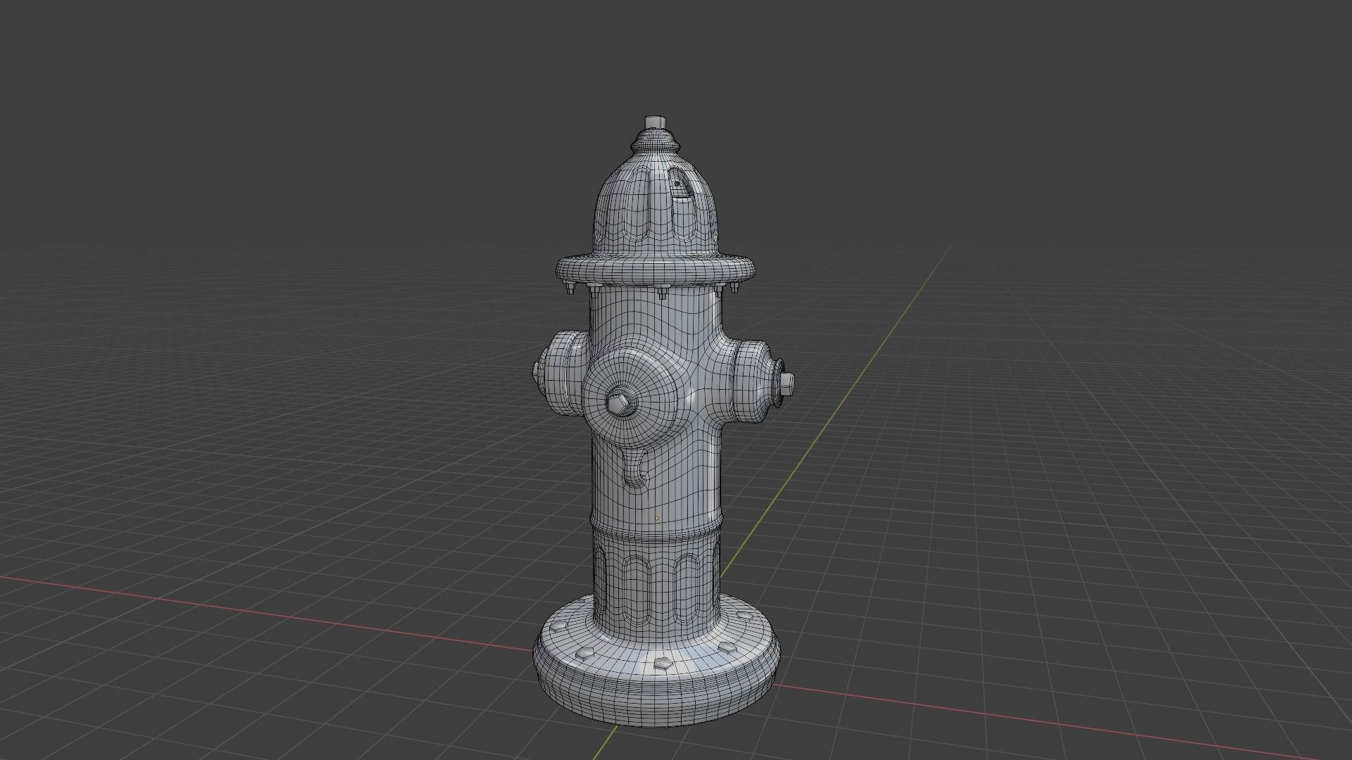 Fire Hydrant Low-poly 3D model_6