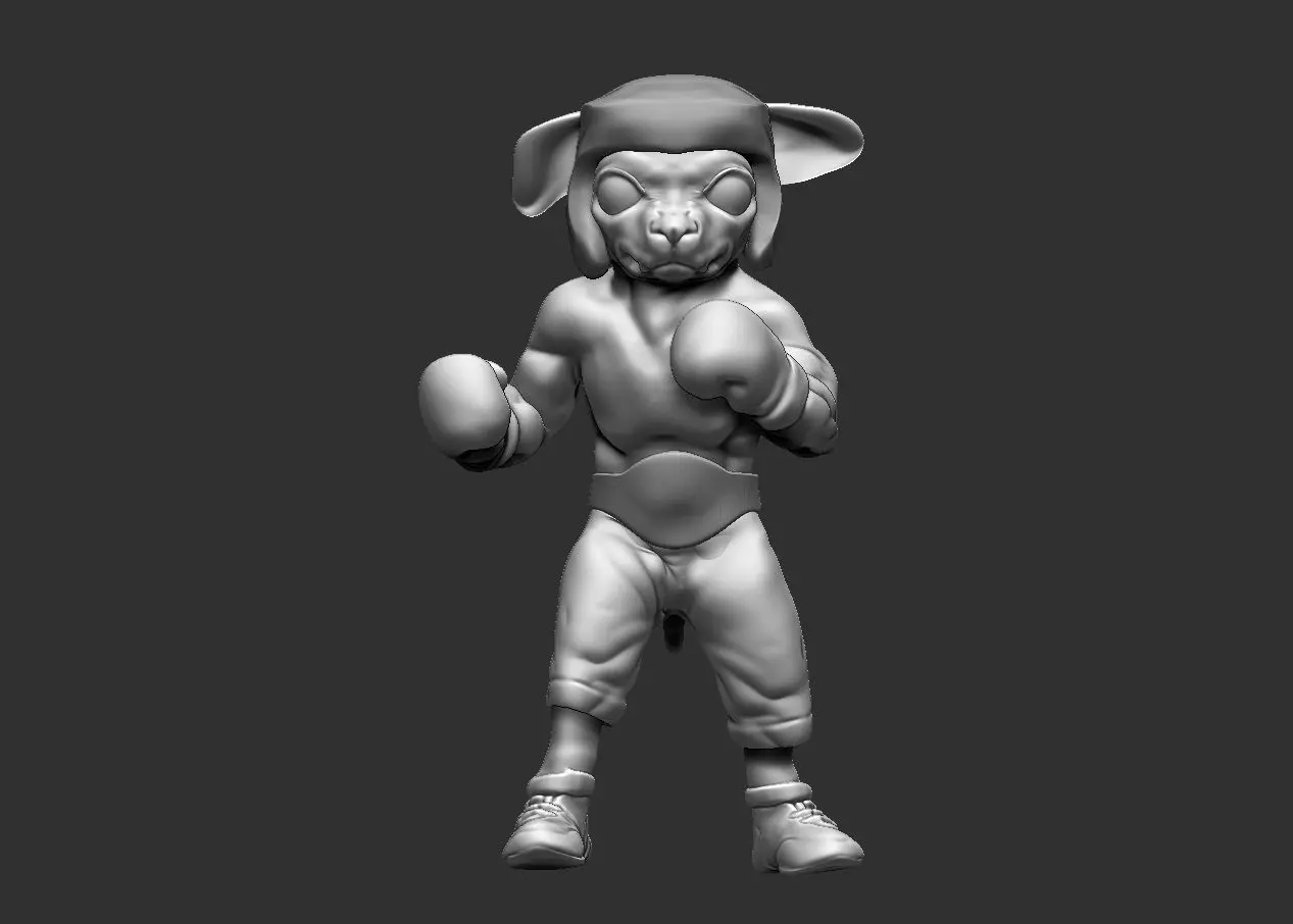 Boxing Chihuahua dog fighter figure 3D print model