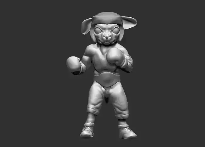 Boxing Chihuahua dog fighter figure 3D print model
