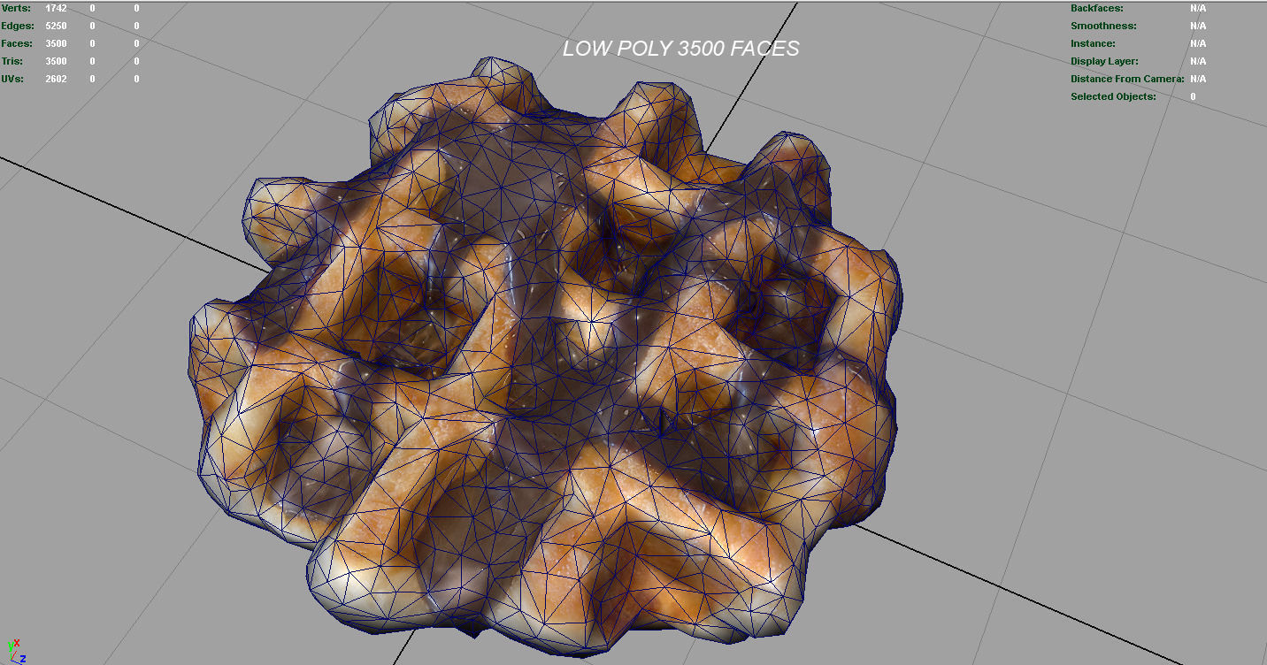 Waffle Chocolate Low-poly 3D model_6