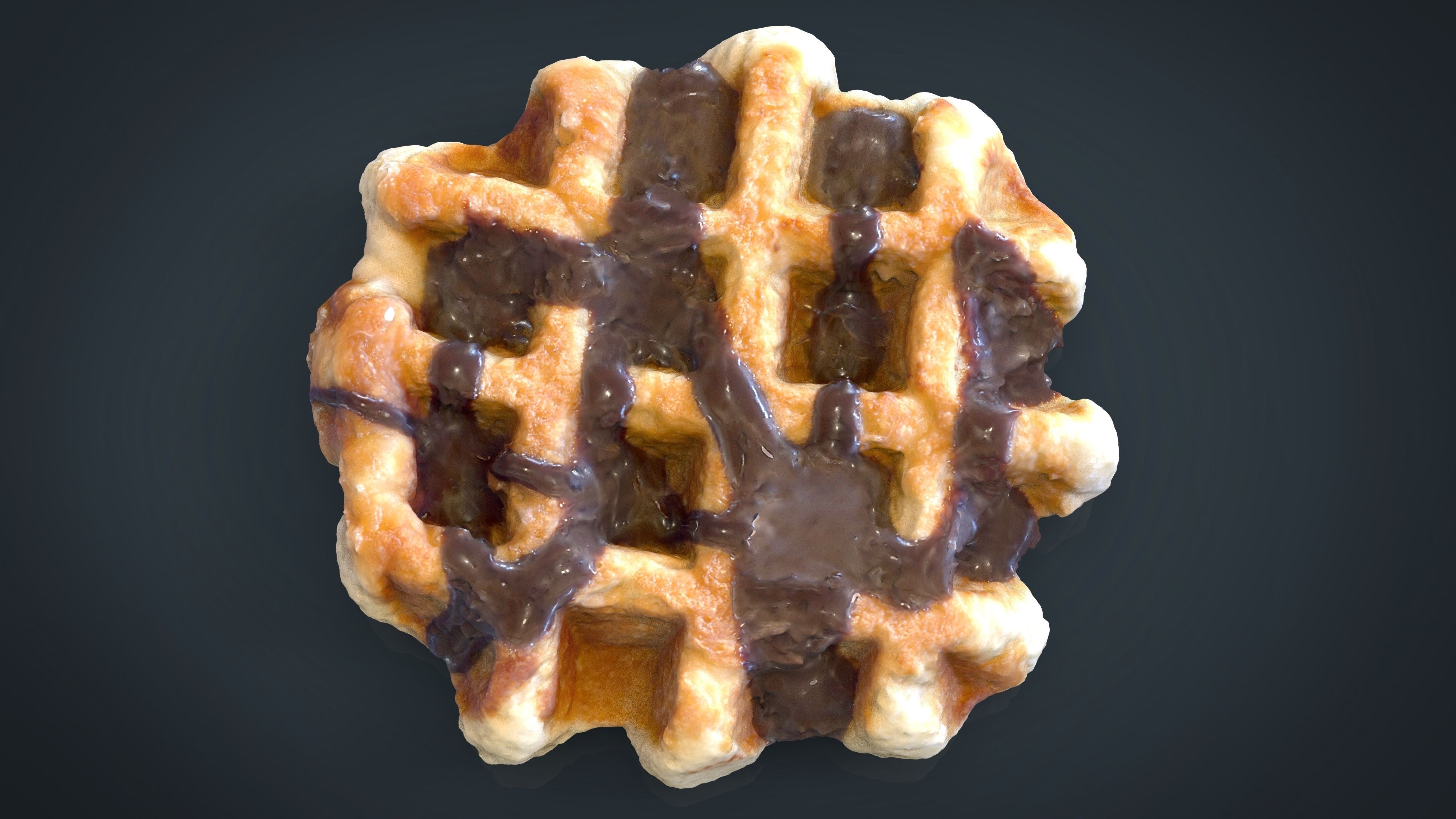 Waffle Chocolate Low-poly 3D model_7