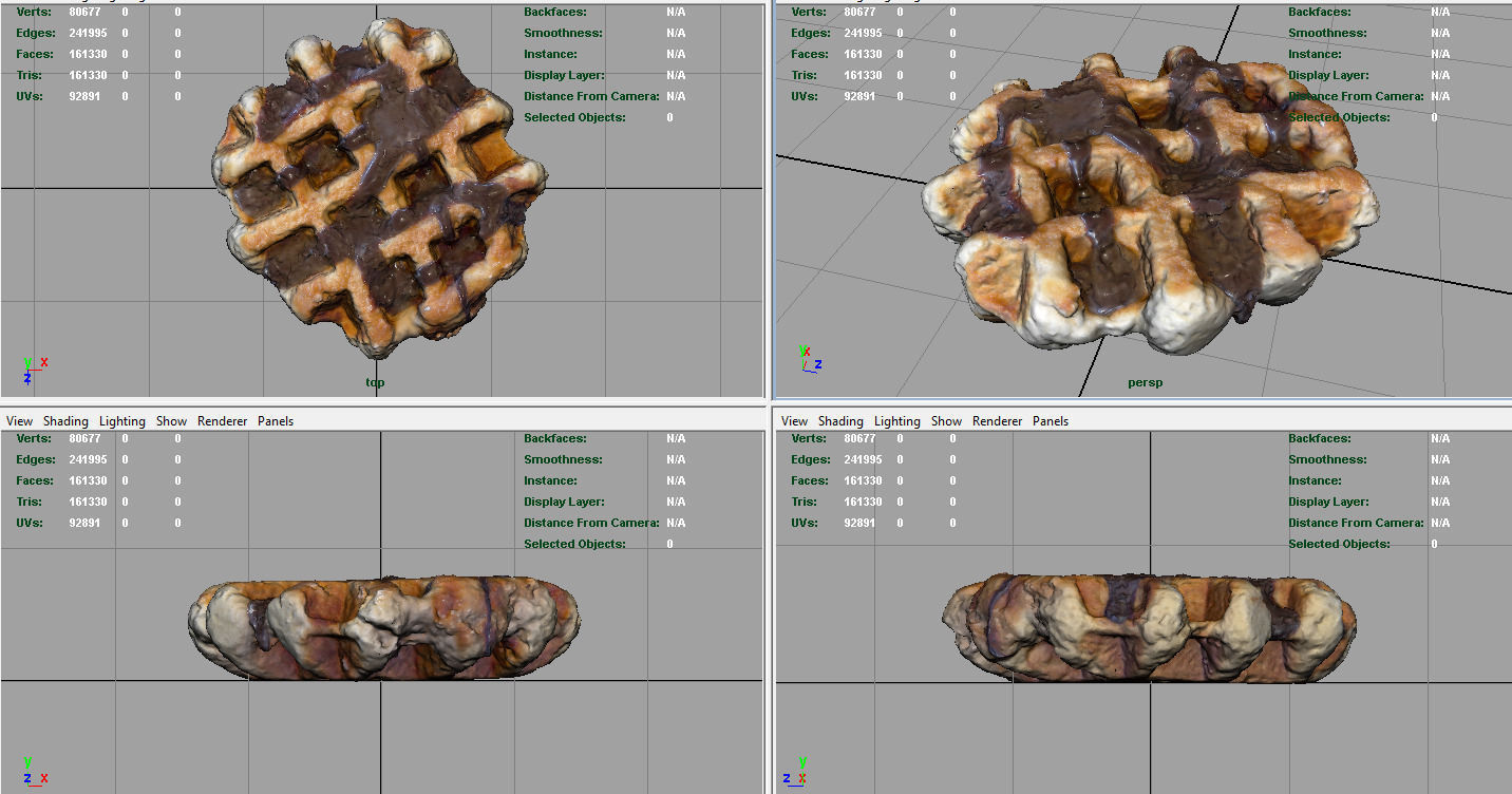 Waffle Chocolate Low-poly 3D model_4