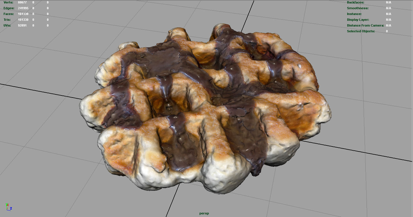 Waffle Chocolate Low-poly 3D model_2