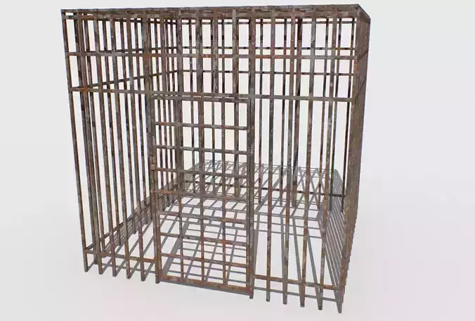 Rusty and old Jail Storage or Cell Low-poly 3D model Low-poly 3D model
