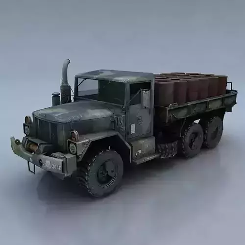 M35A3b military truck with barrels Low-poly 3D model