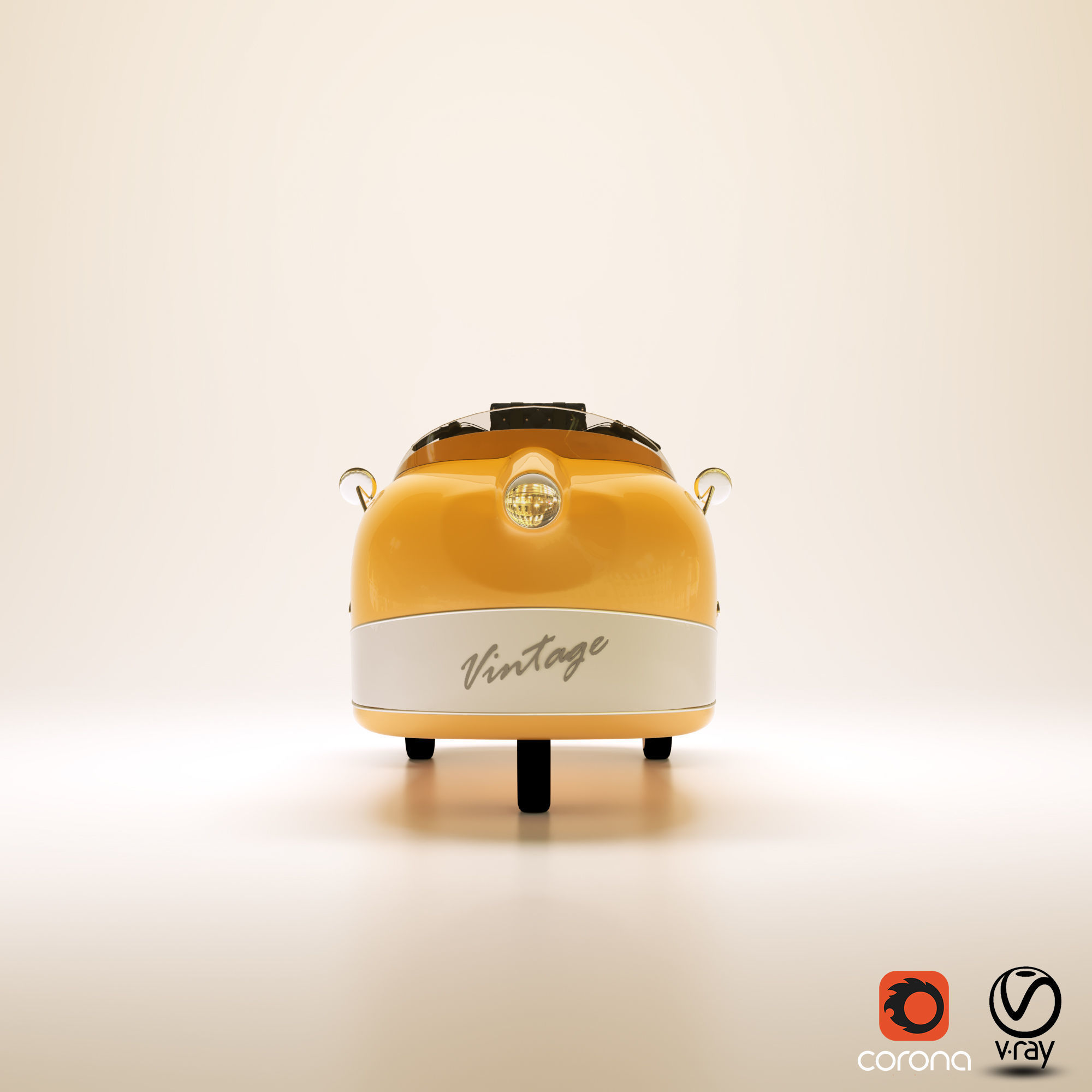 Electric Car Vintage 3D model_1