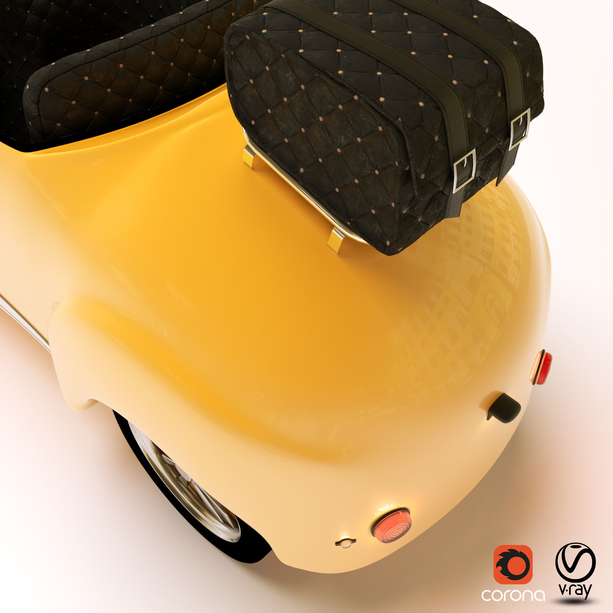 Electric Car Vintage 3D model_6