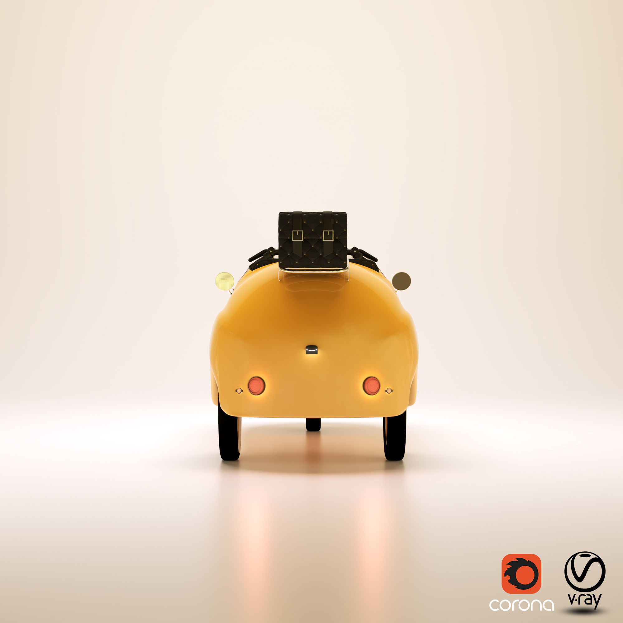 Electric Car Vintage 3D model_4