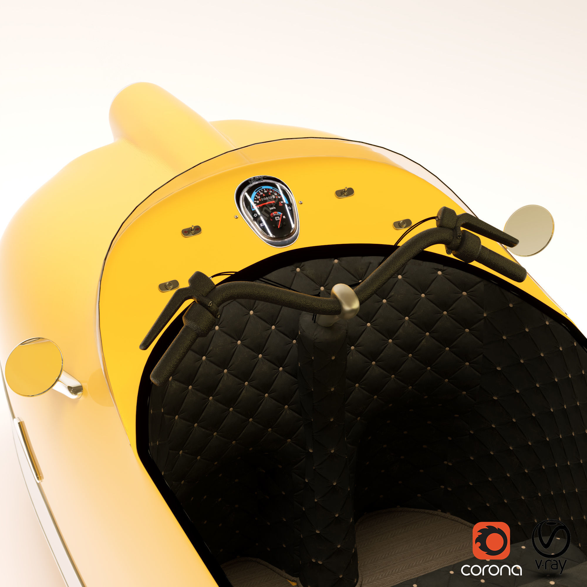 Electric Car Vintage 3D model_5