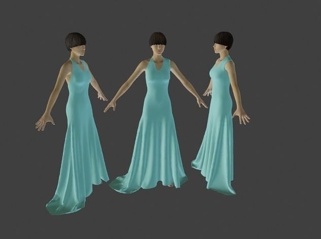 WOMAN in dress Free low-poly 3D model