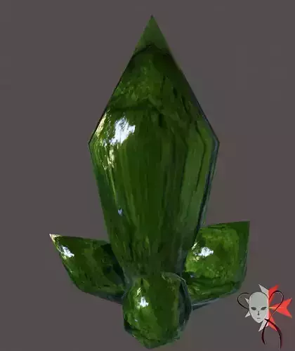 Green Crystal for Evee render Low-poly 3D model
