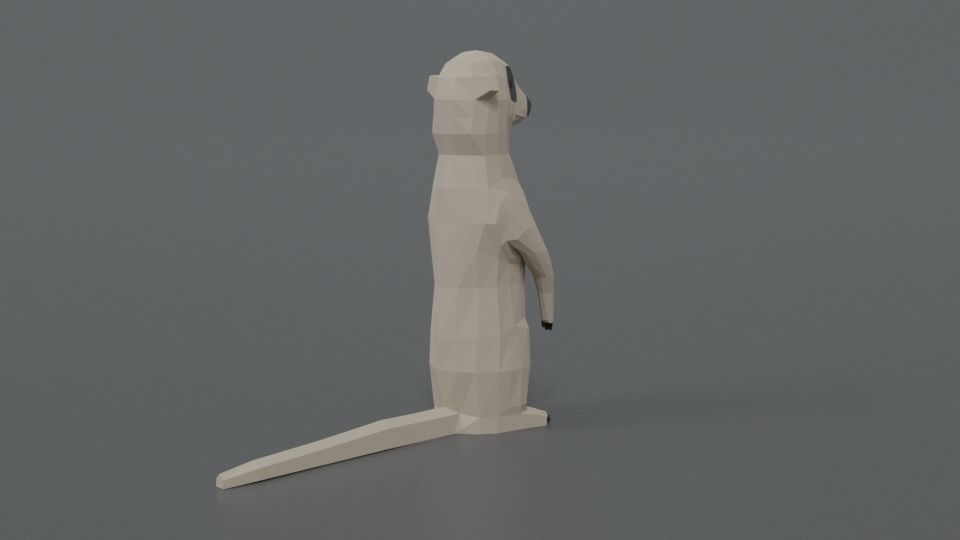 Low Poly Cartoon Meerkat Low-poly 3D model_4