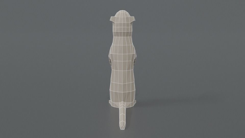 Low Poly Cartoon Meerkat Low-poly 3D model_12