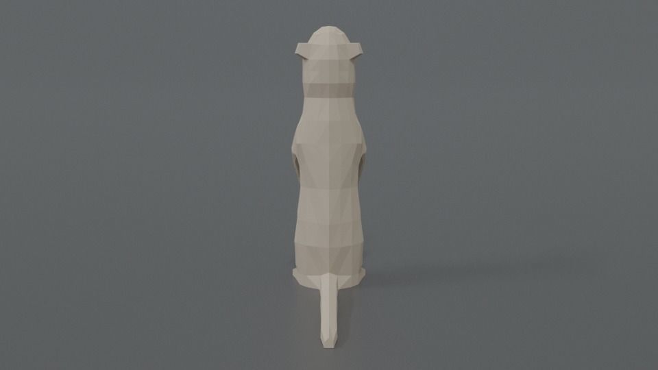Low Poly Cartoon Meerkat Low-poly 3D model_3