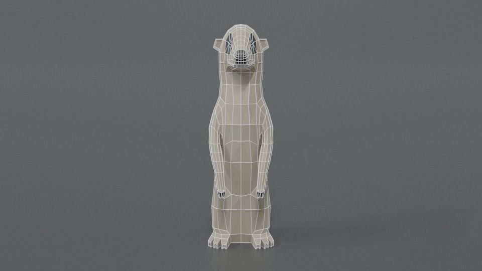 Low Poly Cartoon Meerkat Low-poly 3D model_16