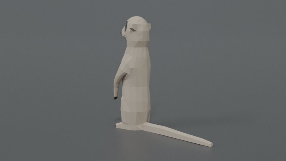 Low Poly Cartoon Meerkat Low-poly 3D model_2