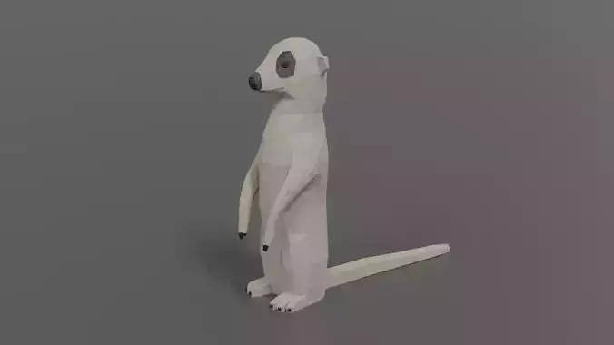 Low Poly Cartoon Meerkat Low-poly 3D model