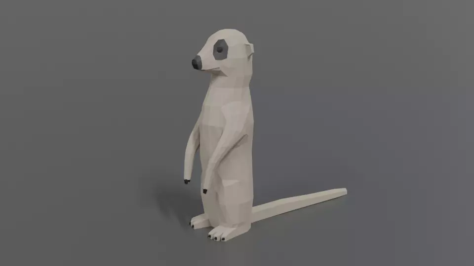 Low Poly Cartoon Meerkat Low-poly 3D model_0