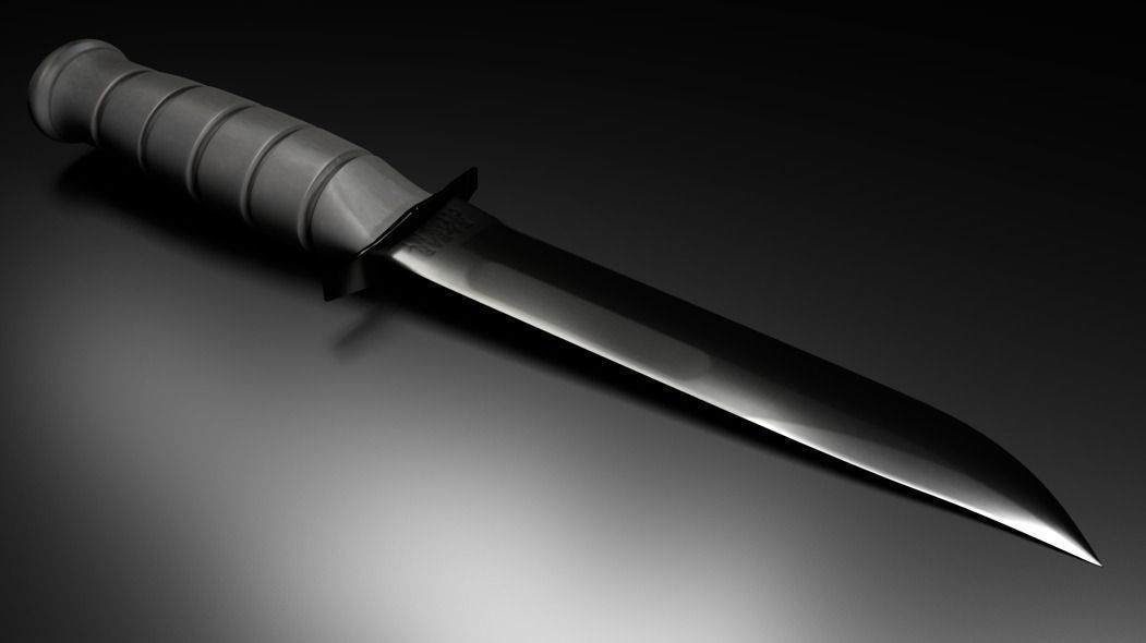 K-Bar Knife sword Low-poly 3D model_1