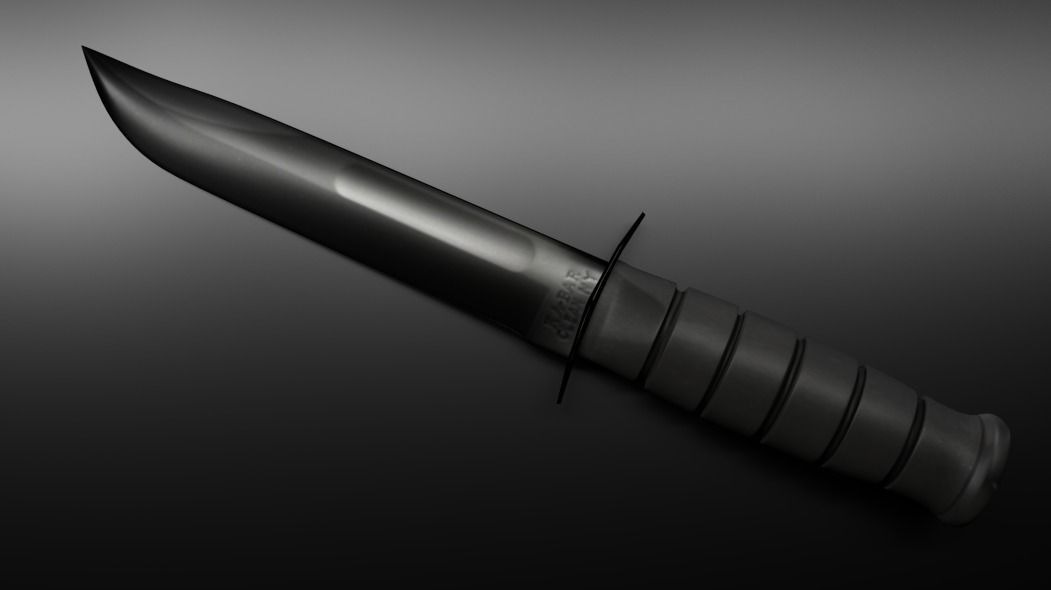 K-Bar Knife sword Low-poly 3D model_2