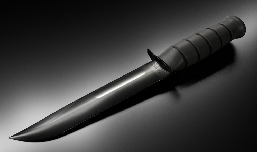 K-Bar Knife sword Low-poly 3D model_3