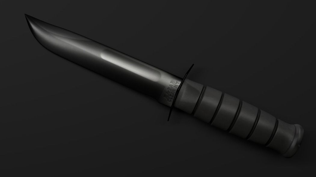 K-Bar Knife sword Low-poly 3D model_4