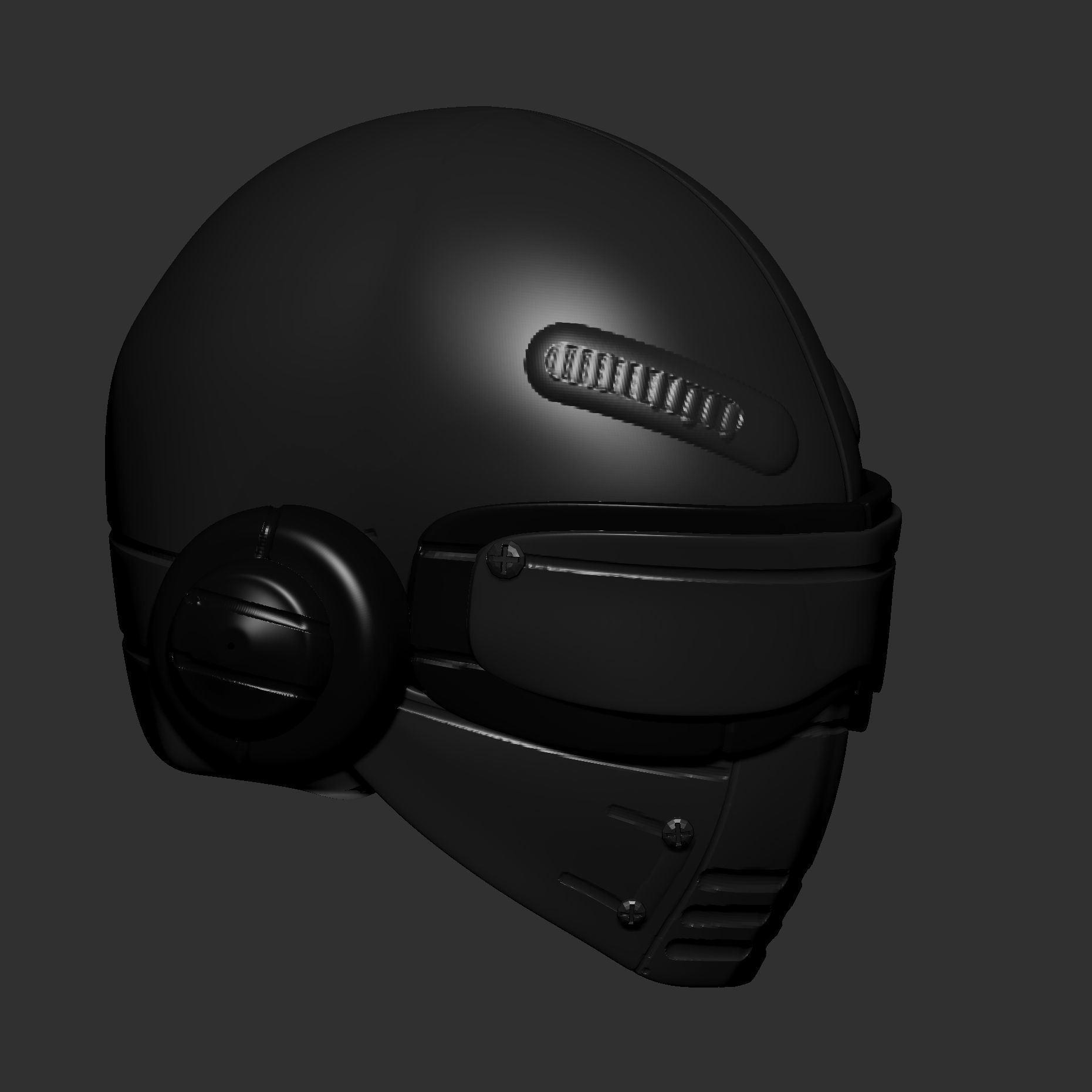 gas mask helmet scifi high poly sculpt 3d printable 3D model_3