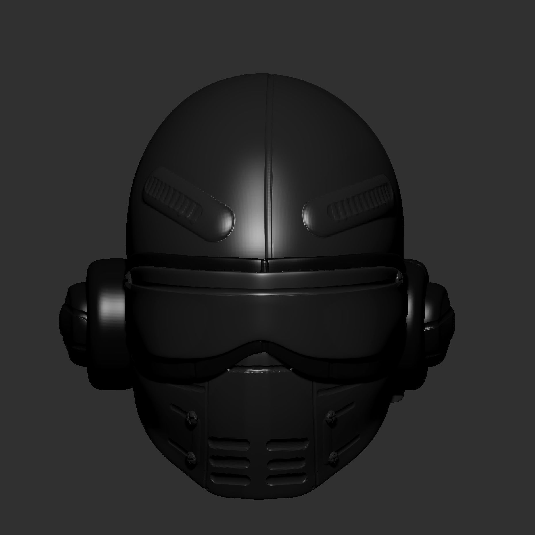 gas mask helmet scifi high poly sculpt 3d printable 3D model_1