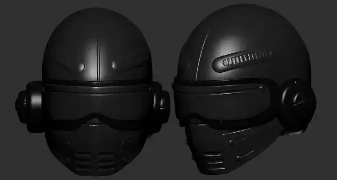 gas mask helmet scifi high poly sculpt 3d printable 