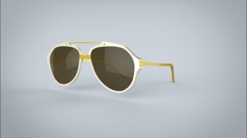 sunglasses LINDA FARROW Low-poly 3D model_1
