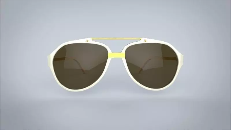 sunglasses LINDA FARROW Low-poly 3D model_0