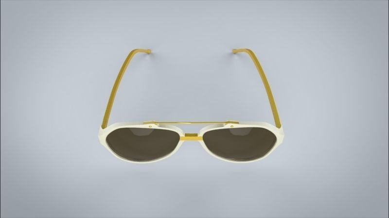 sunglasses LINDA FARROW Low-poly 3D model_3