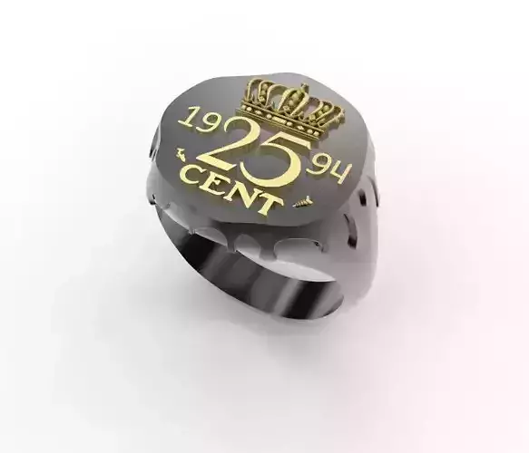 25cent ring 3D print model