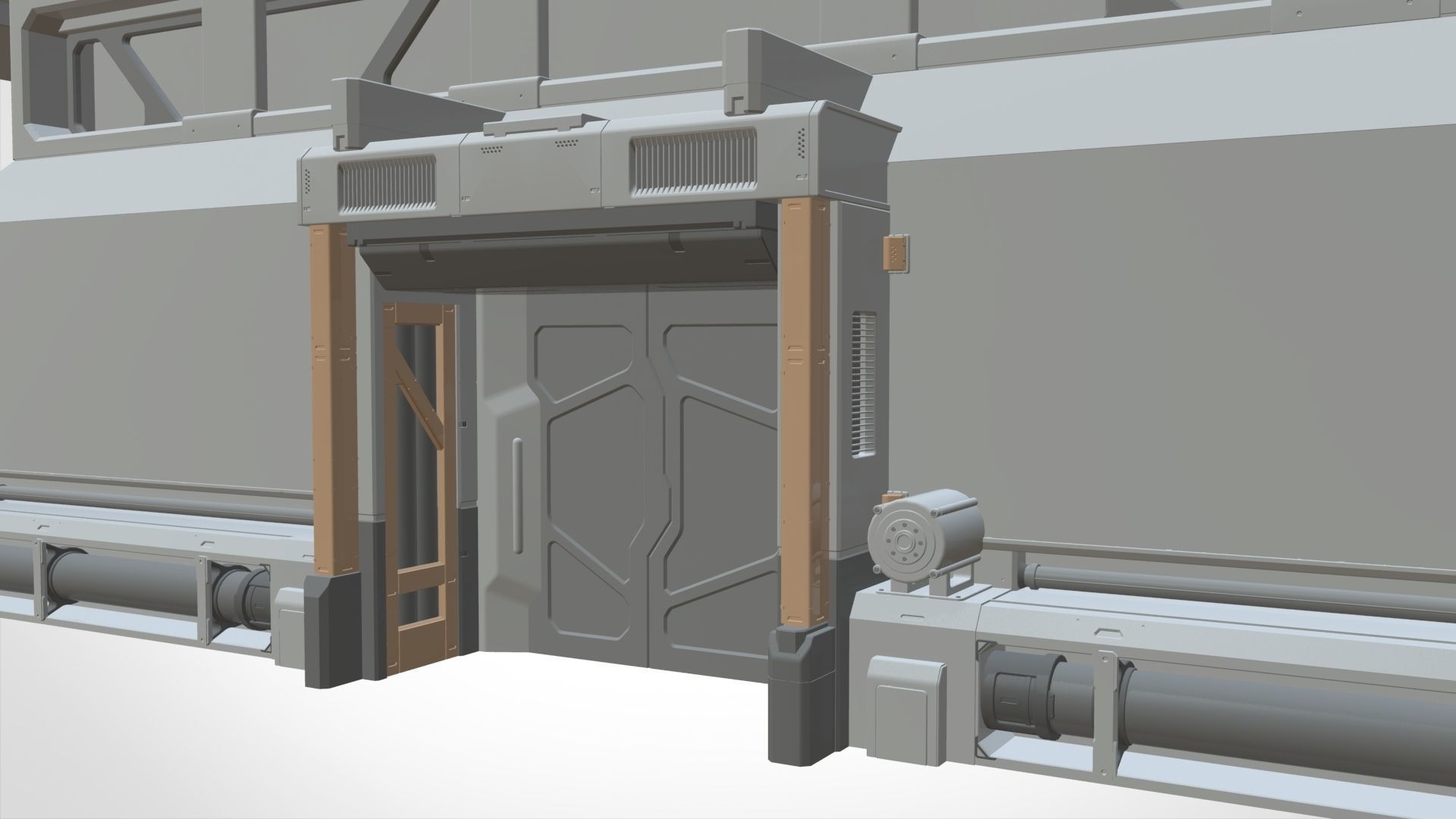 sci-fi Architectural element 2 3D model_9