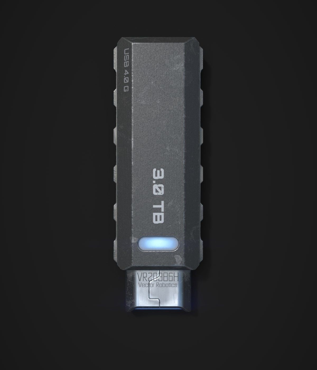 Sci-Fi USB Drive - PBR 3D model_4