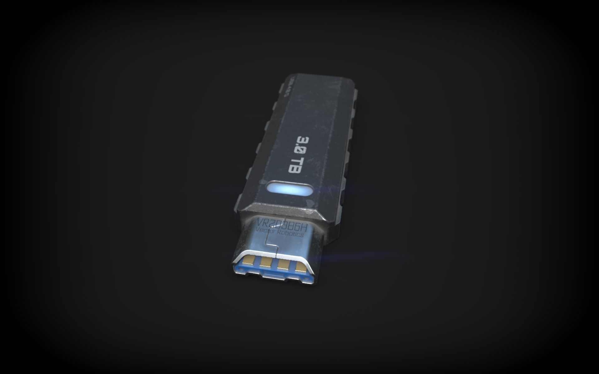 Sci-Fi USB Drive - PBR 3D model_3