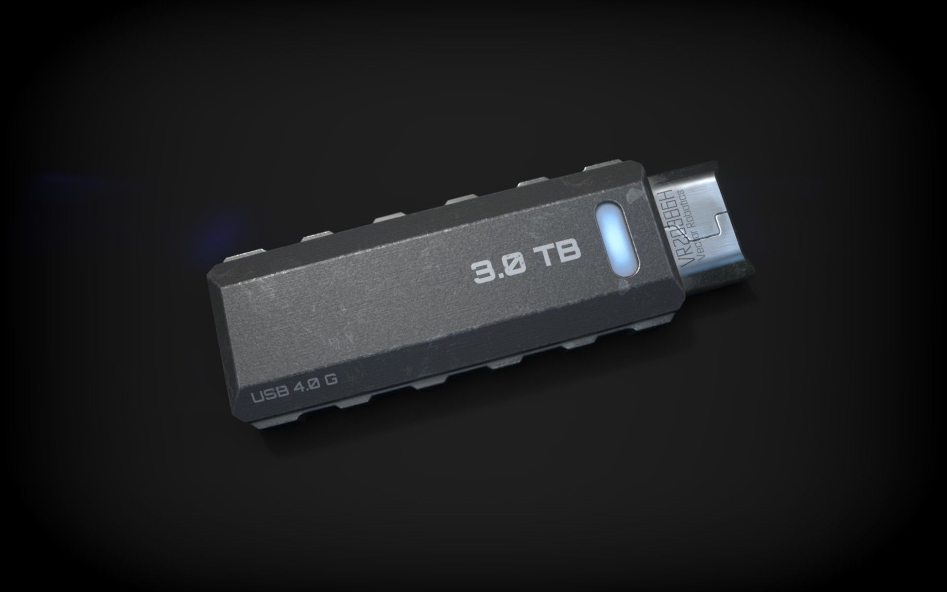 Sci-Fi USB Drive - PBR 3D model_1
