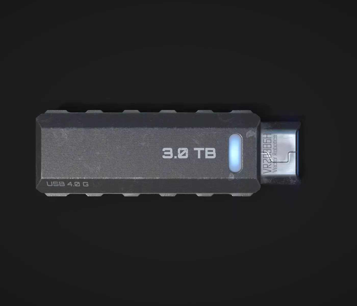 Sci-Fi USB Drive - PBR 3D model_0