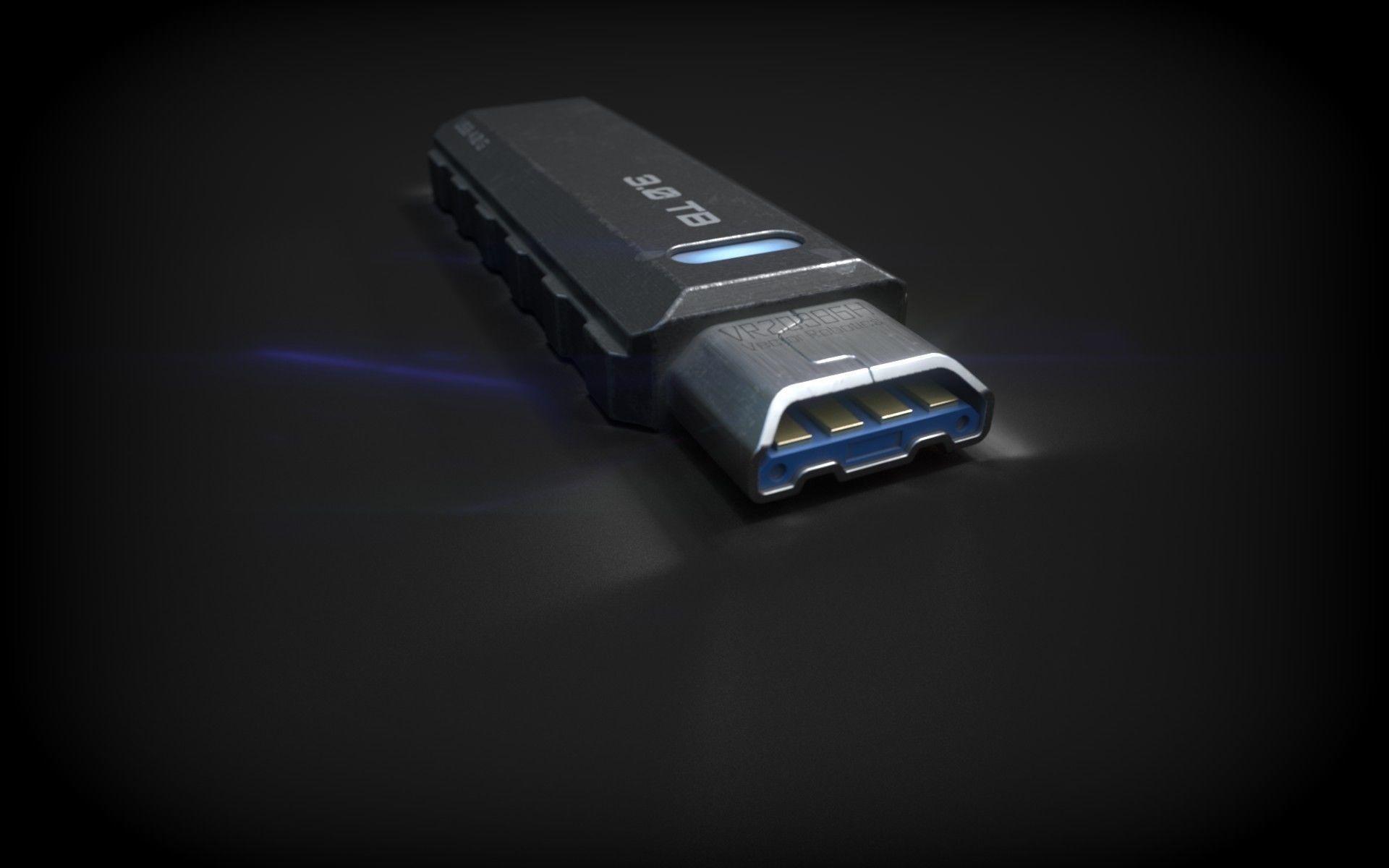Sci-Fi USB Drive - PBR 3D model_2