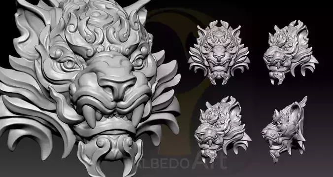 Tiger Head Number07 3D print model