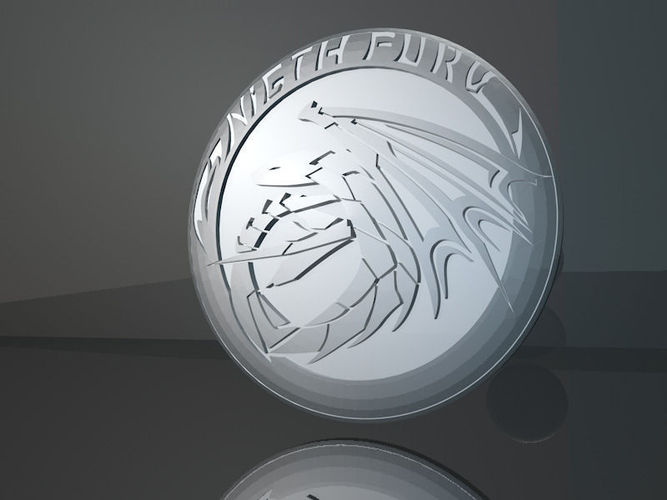 nightfury silver coin with dragon 3D print model