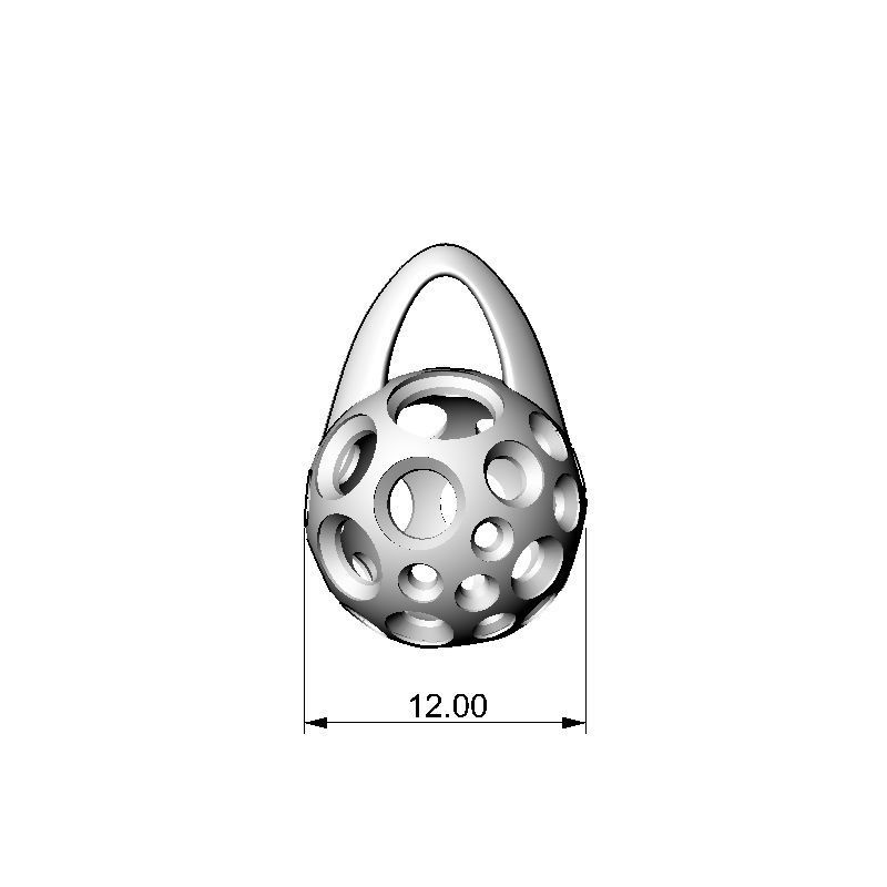 N034 Sphere shape pendant 3D print model_2