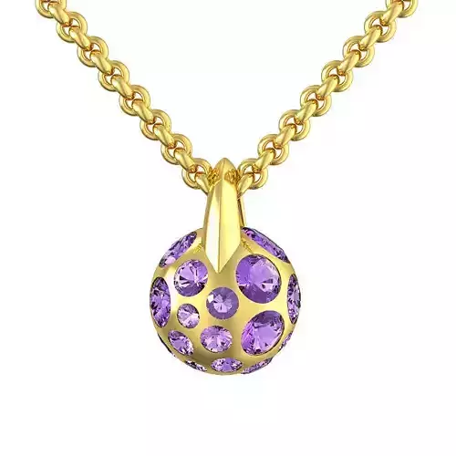 N034 Sphere shape pendant 3D print model