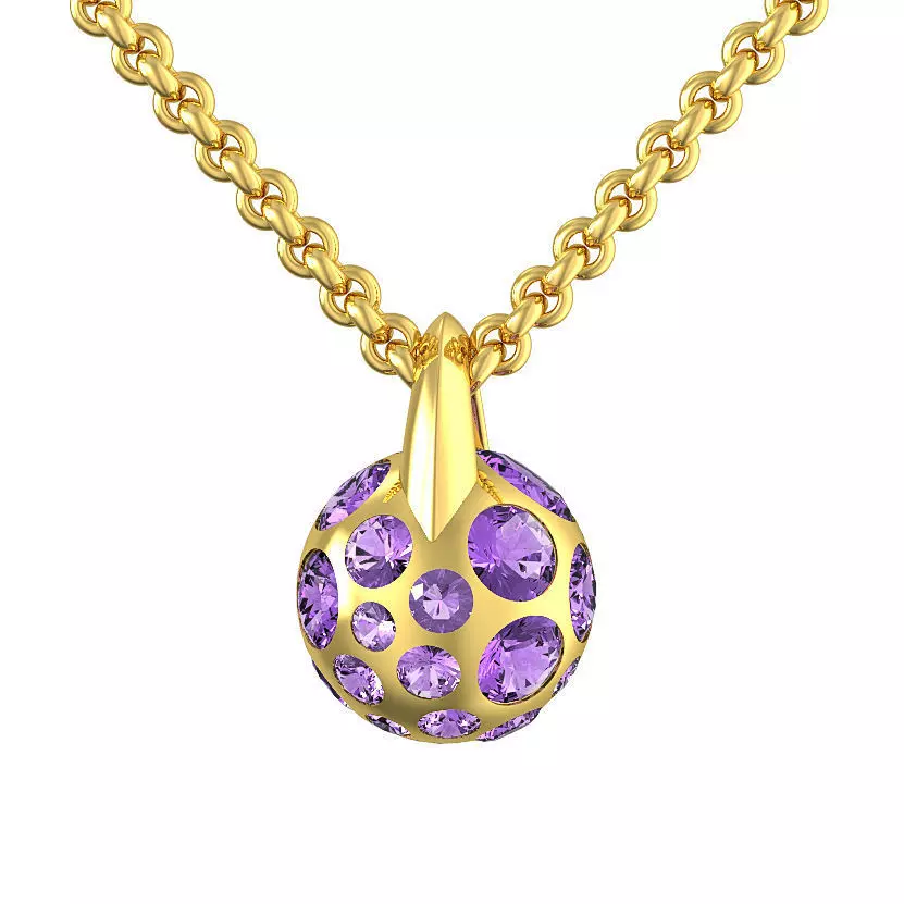 N034 Sphere shape pendant 3D print model_0