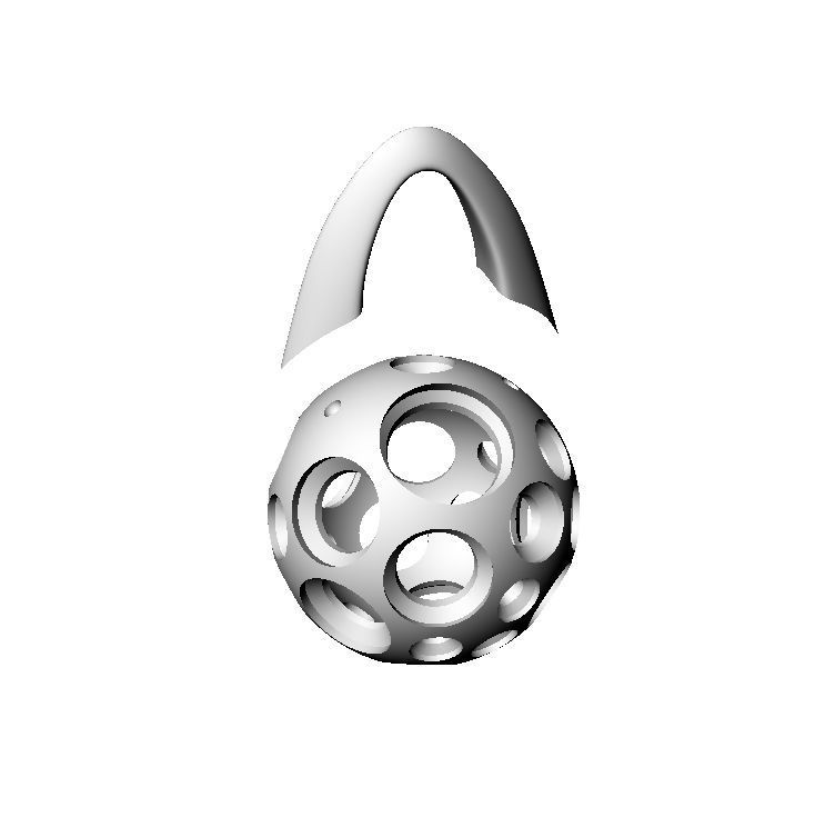 N034 Sphere shape pendant 3D print model_3