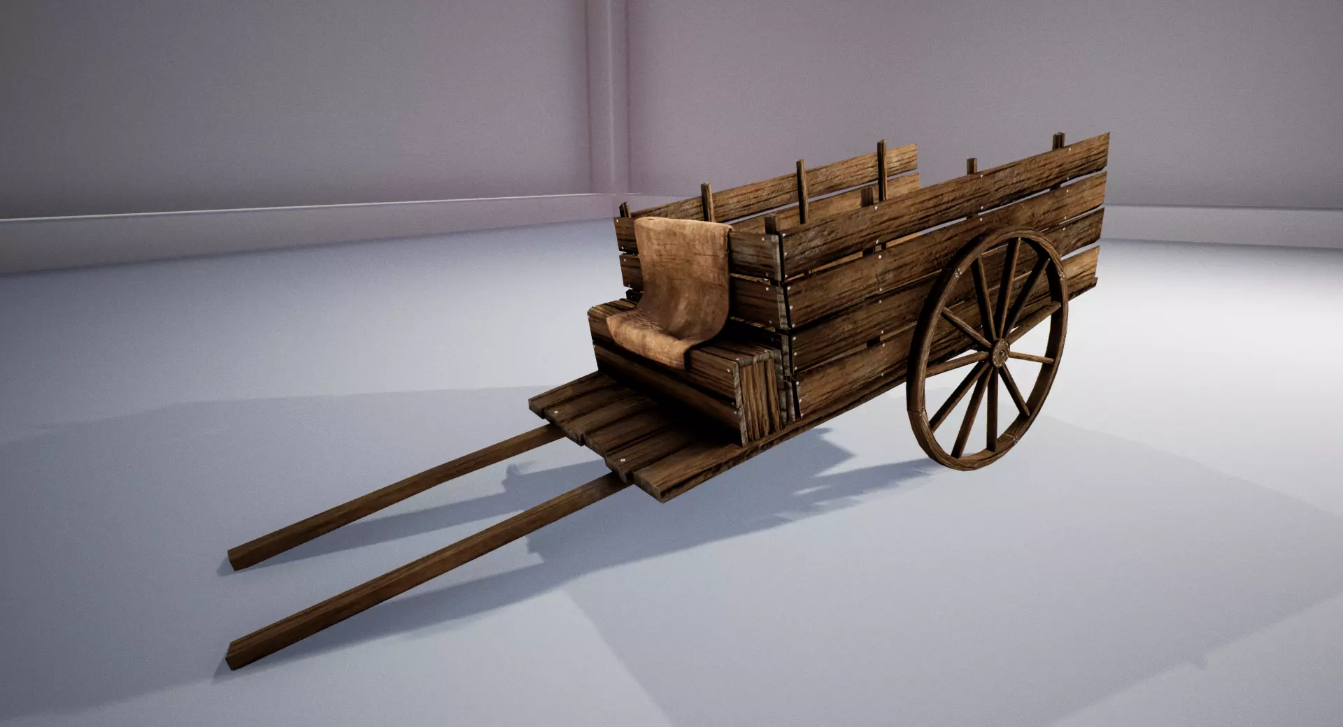 Medieval Cart Low-poly 3D model